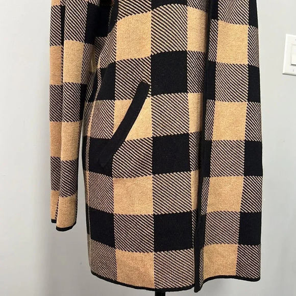NWT J.Crew Vanessa sweater-jacket in black and brown buffalo check size Medium - Picture 6 of 9